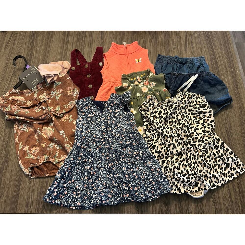 Girls 12-18 Mo Bundle Cat & Jack Carters Modern Moments etc 9 Pieces